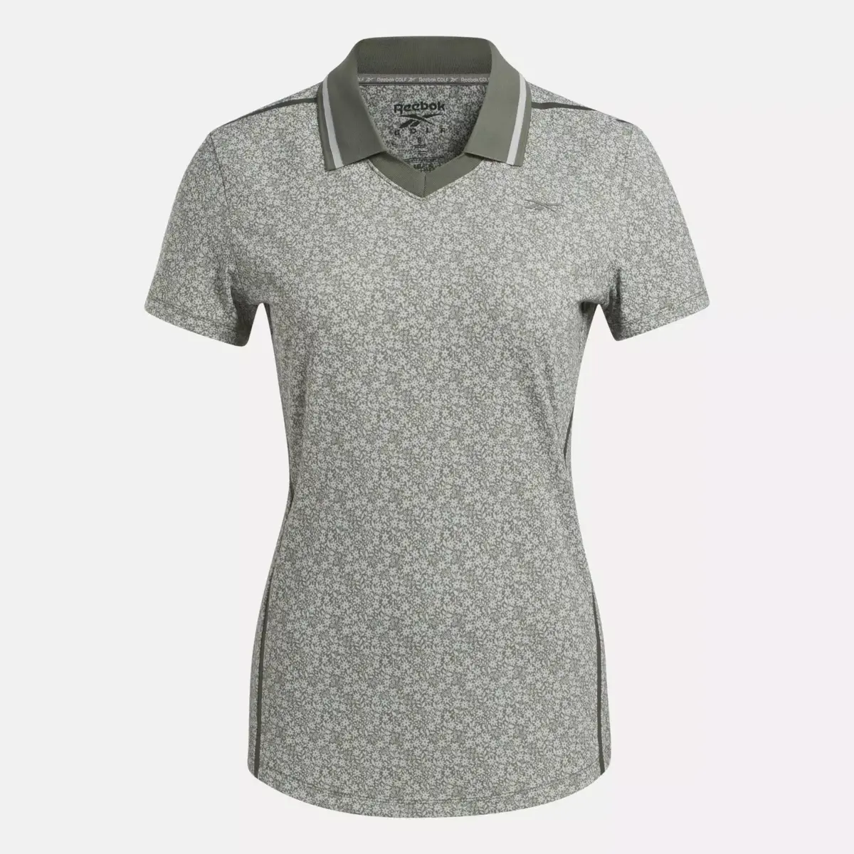 Women’s Cap Sleeve Johnny Collar Micro Floral Polo Shirt