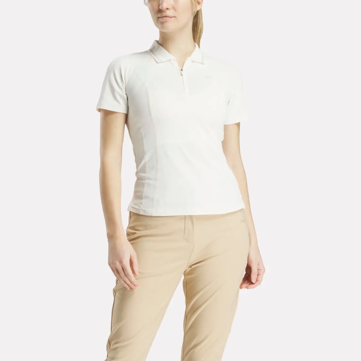 Women’s Short Sleeve Zip Bodycon Golf Polo Shirt
